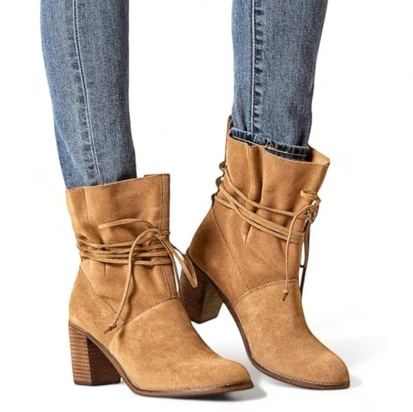 NWT TOMS Mila Toffee Suede Leather Boots 11 - Picture 7 of 10